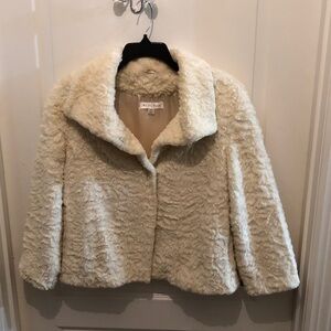 White House Black Market Cream Teddy Jacket